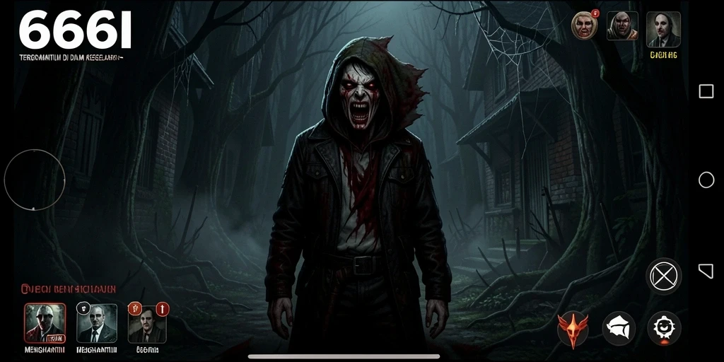 Tampilan gameplay menegangkan di dalam kegelapan.