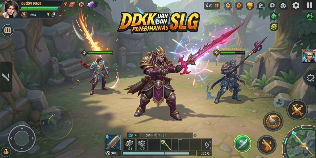 Screenshot gameplay DKK yang menampilkan aksi pertempuran strategi.
