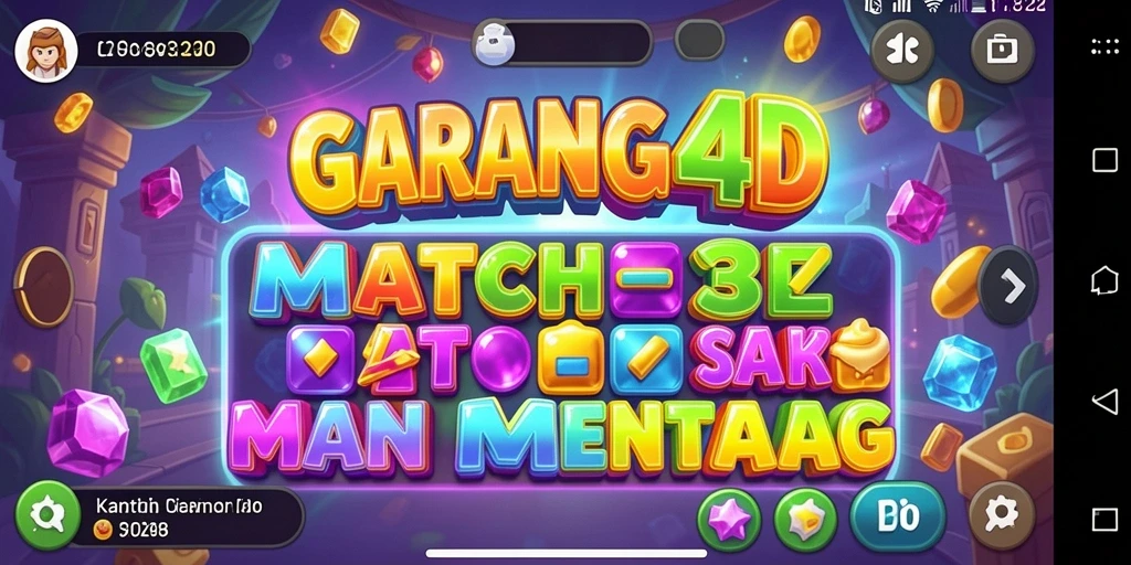 Screenshot utama GARANG4D menampilkan gameplay Match-3 yang seru.