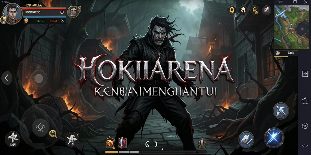 Gameplay HOKIARENA menampilkan suasana menyeramkan yang mencekam.