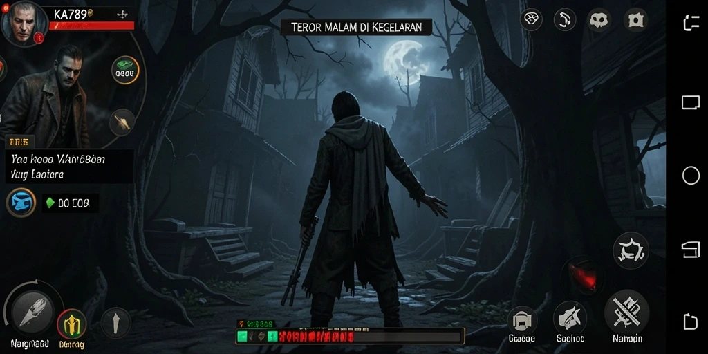 Tampilan gameplay yang mencekam di dalam kegelapan.