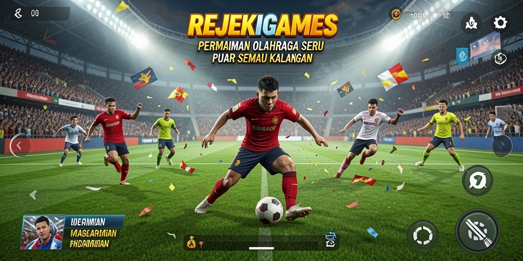 Screenshot gameplay REJEKIGAMES yang penuh aksi olahraga menarik.