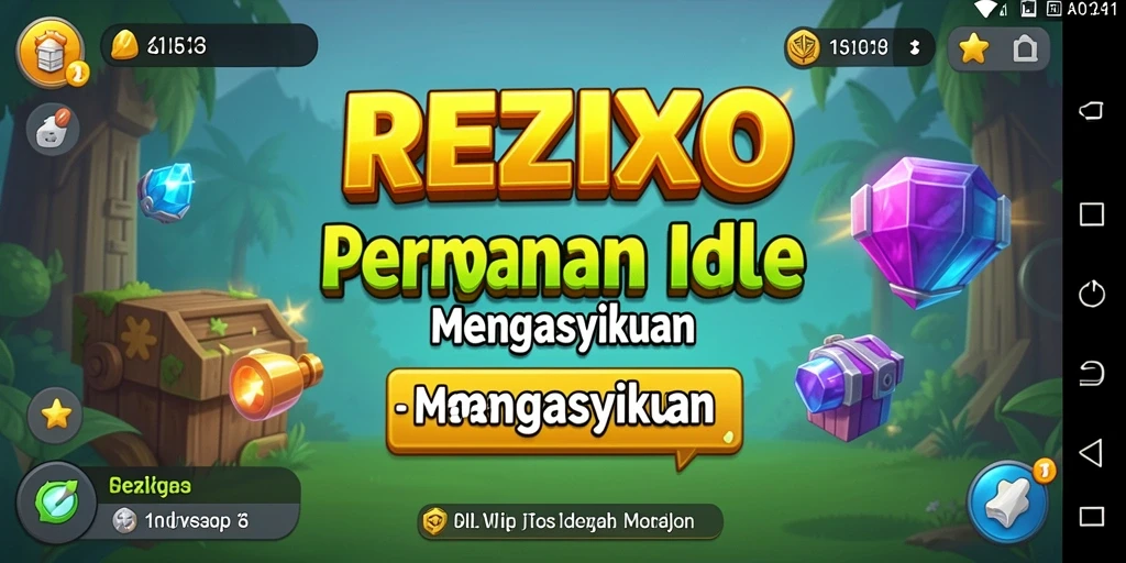 Screenshot utama REZIXO menunjukkan aksi gameplay Idle yang menarik.