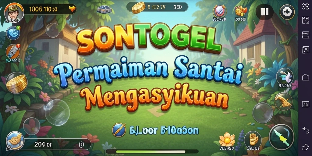 Tangkapan layar utama gameplay SONTOGEL yang penuh warna dan menghibur.