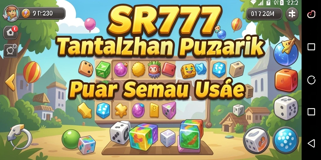 Tampilan gameplay SR777 yang penuh warna dan seru dari dunia puzzle.