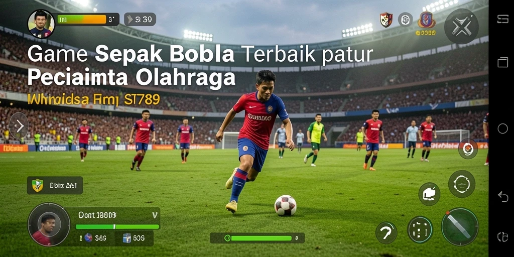 Tampilan gameplay ST789 dengan aksi seru di lapangan sepak bola.